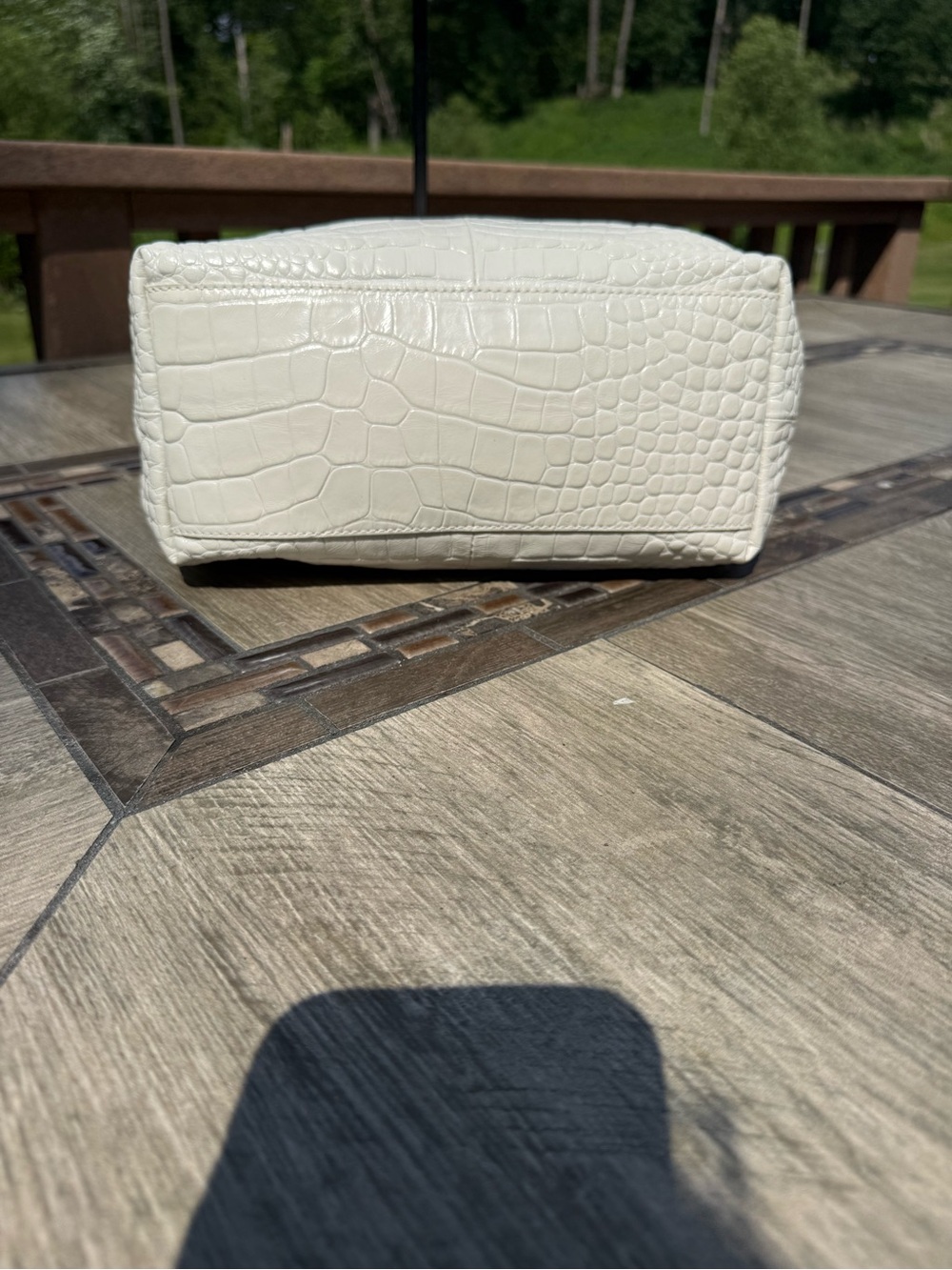 EUC Furla Ginger Hobo Bag in croc-embossed leather - Picture 8 of 12